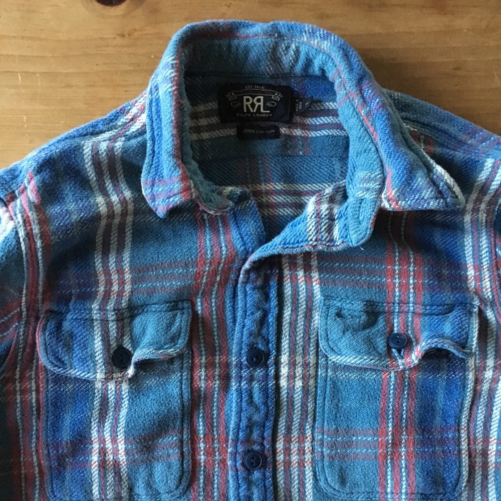 RRL Cotton Flannel Button Shirt sz M